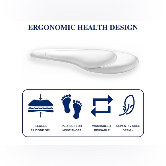 New! Unused! Arch Support,Soft Gel Insole Pads,High Heel Inserts, Reusable Arch - Picture 6 of 11